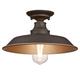 Westinghouse Lighting 63703 Iron Hill 30 cm, One-Light Indoor Semi-Flush Mount Ceiling Fixture, Oil Rubbed Bronze Finish with Highlights