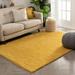 White 47 x 0.1 in Area Rug - Madison Well Woven Piper Solid Modern Yellow Shag Rug | 47 W x 0.1 D in | Wayfair 79114