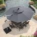Latitude Run® Senner 12’ Round Lighted Patio Umbrella (Must Purchase Base Separately) Metal in Gray | 108 H in | Wayfair
