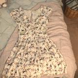 American Eagle Outfitters Dresses | American Eagle Floral Cutout Skater Dress | Color: White | Size: Medium Long