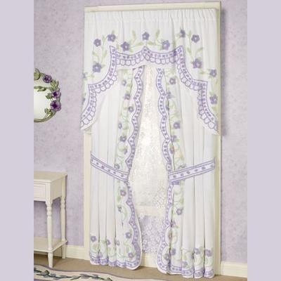 Cottage Garden Tailored Curtain Pair Lavender 84 x 84, 84 x 84, Lavender