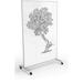 MooreCo Hierarchy Magnetic Free Standing Glass Board, 73.2" x 47.6" Glass/Metal in Gray/Indigo | 73.2 H x 47.6 W x 23.5 D in | Wayfair
