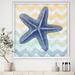 East Urban Home 'Chevron Star Fish 7914' - Picture Frame Graphic Art on Canvas Canvas, Cotton in Blue | 16 H x 16 W x 1 D in | Wayfair