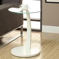 Orren Ellis Wildt Accent Table, C-shaped, End, Side, Snack, Living Room, Bedroom, Laminate, White, Clear in Brown/White | Wayfair I 3017