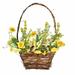 Rosalind Wheeler Artificial Sunflowers Floral Arrangement in Basket Silk/Plastic/Fabric in Yellow | 10 H x 3 W x 14 D in | Wayfair