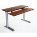 Symple Stuff Armstrong Height Adjustable Training Table w/ Keyboard Tray Metal in White/Brown | 24 H x 48 W in | Wayfair