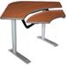 Symple Stuff 59" L Armstrong Height Adjustable Training Table w/ Modesty Panel Metal in Brown | 50 H x 59 W x 42 D in | Wayfair