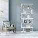 Foundry Select Dambrosio 75.5" H x 31.5" W Geometric Bookcase Wood in White | 75.5 H x 31.5 W x 9 D in | Wayfair CC7DB04894D54FFE94CB83E9894A1A46