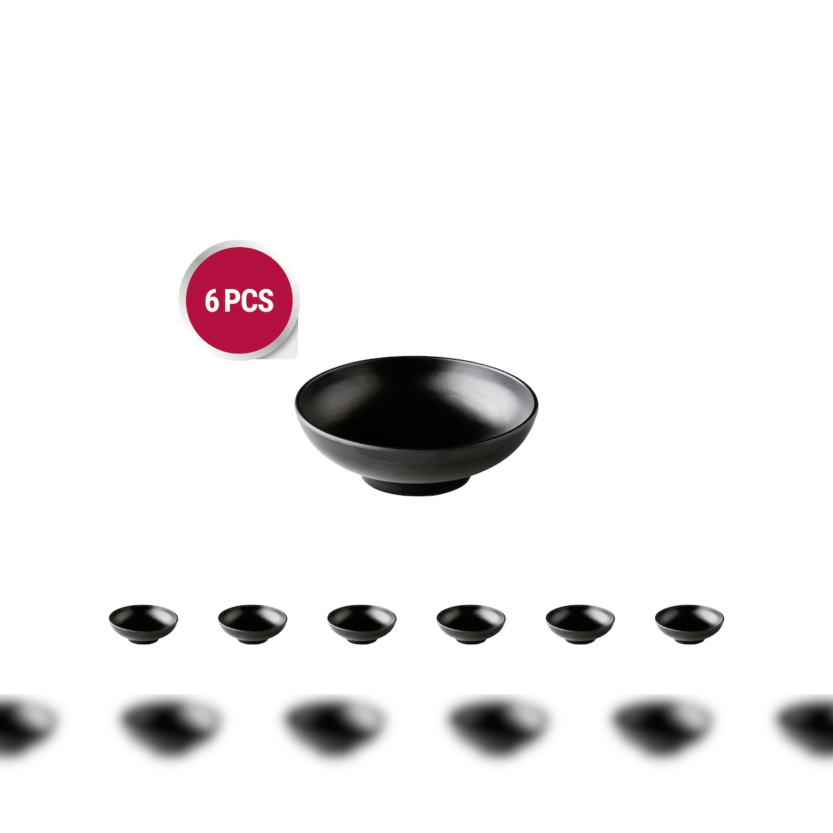Stylepoint - 6x Schale Zen rund schwarz - MST-BL1109 - 22,5x7,5cm - Asia Image