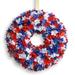 The Holiday Aisle® 14" Patriotic Hydrangea Wreath in Blue/Red/White | 14 H x 14 W x 3.25 D in | Wayfair RAP-528414W-1