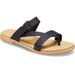Crocs Black / Tan Women's Crocs Tulum Toe Post Sandal Shoes