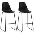 vidaXL Bar Chairs 2 pcs Black Plastic