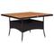 vidaXL Outdoor Dining Table Black Poly Rattan and Solid Acacia Wood