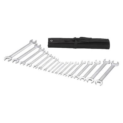 WESTWARD 54DG07 Open End Wrench Set,SAE, Metric,17 pcs.