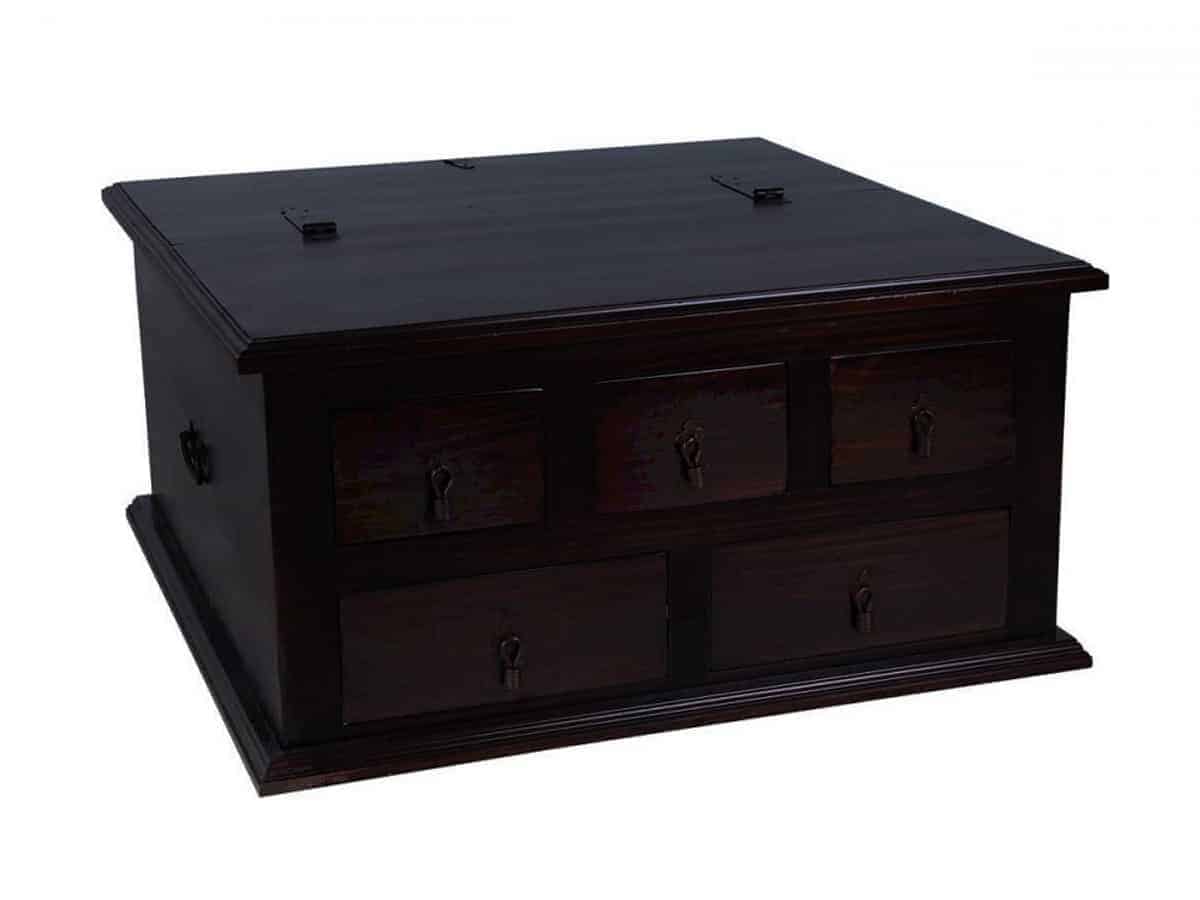 MiaMöbel Mexico Couchtisch / Truhe Massivholz Pinie Kolonialstil Mexiko Möbel Mexikanisch Image