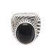 Oval Power,'Oval Black Onyx Single-Stone Ring Crafted in Bali'