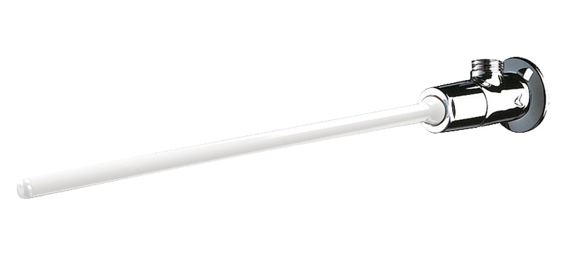 Robinet poussoir temporisé de lavabo TEMPOGENOU commande fémorale équerre DELABIE 734100