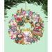 The Holiday Aisle® Easter Bunny Tree Holiday Shaped Ornament Wood in Brown/Green/Pink | 5 H x 5 W x 0.5 D in | Wayfair