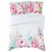 Christian Siriano Spring Flowers Reversible Comforter Set Polyester/Polyfill/Cotton Sateen in Pink/White/Yellow | Wayfair CS3431TXL-1500