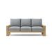 Rosecliff Heights Lochlan Deep Seating Teak Patio Sofa w/ Sunbrella Cushions Wood/Natural Hardwoods/Sunbrella® Fabric Included | Wayfair