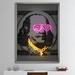 East Urban Home 'Benjamin Franklin Neon Rap' - Picture Frame Print on Canvas in Gray/White | 46 H x 36 W x 1.5 D in | Wayfair