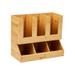 Mind Reader 6 Compartment Upright Coffee Condiment & Cup Organizer Wood | 13.46 H x 11.65 W x 6.57 D in | Wayfair UPBMB-BRN
