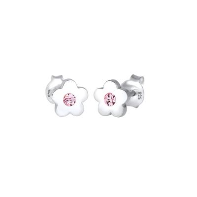 Elli - Kinder Blume Kristalle 925 Silber Ohrringe Damen