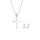 Elli - Kette Stecker Kreuz Kristalle Silber Schmuck-Set Damen