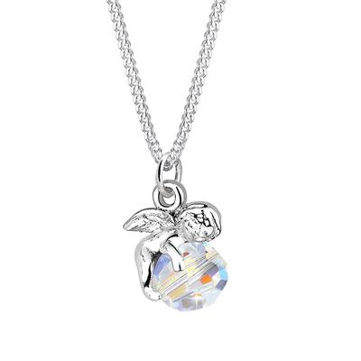 Elli Engel Kugel Flügel Kristall 925 Sterling Silber Weiß Damen