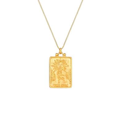 Elli - Sonne Münz-Anhänger Rechteck Vintage 925er Silber Ketten 1 ct Damen (69.99 € / 1 ct)