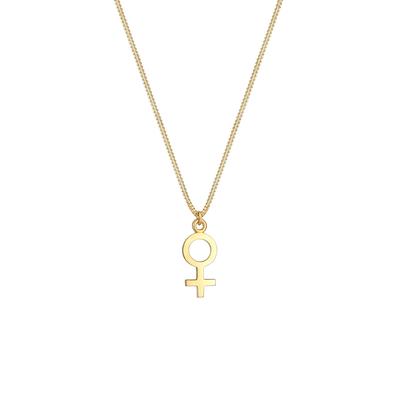Elli Panzerkette Venus-Symbol Filigran Trend 925 Silber goldfarben Damen
