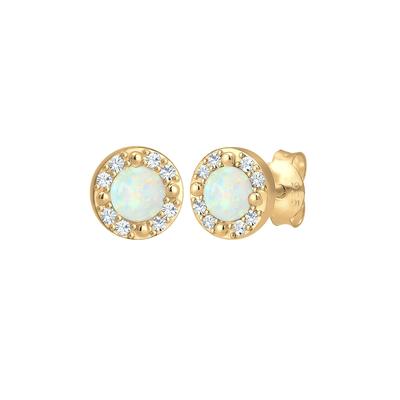 Elli PREMIUM - Elli PREMIUM Ohrringe Stecker Opal Kristalle Zart 925 Silber 1 ct Damen