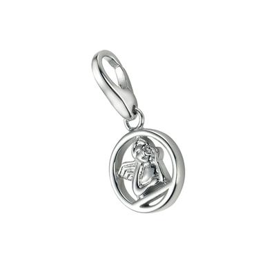 Giorgio Martello Milano - Charm rund mit Engel, Silber 925 Charms & Kettenanhänger 1 ct Silber Damen