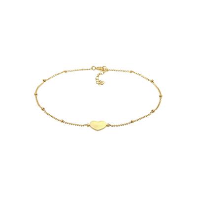 Elli Herzchen Kugelkette Verspielt Sommer 925 Silber goldfarben Damen
