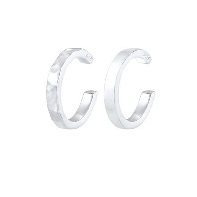 Elli Earcuff Klemme 2er Set Geo-Organic Look 925 Silber silberfarben Damen Image