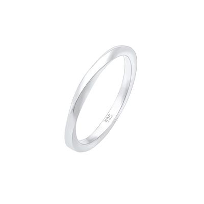 Elli - Basic Bandring Gedreht Klassisch Trend 925 Silber Ringe Damen