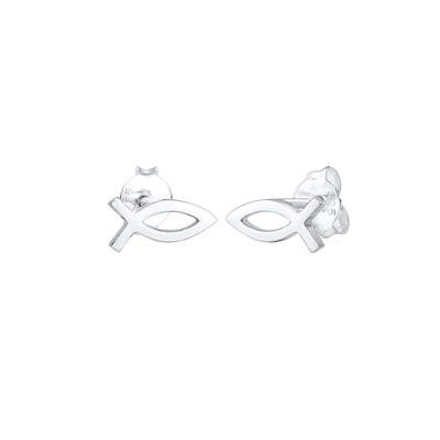 Elli - Kinder Stecker Fisch Symbol Religion 925 Silber Ohrringe Damen
