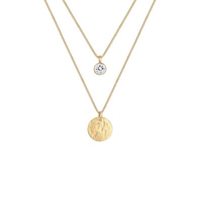 Elli - Plättchen Layer 925 Silber, mit Kristallen von Swarovski® Ketten 1 ct Damen (59.99 € / 1 ct)