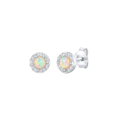 Elli PREMIUM - Stecker Opal Kristalle Zart 925 Silber Ohrringe Damen