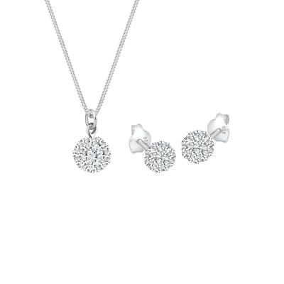 Elli - Basic Elegant Kristalle 925 Silber Schmuck-Set 1 ct Damen