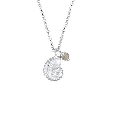Elli Halskette Muschel Labradorite Edelstein 925 Sterling Silber 45 Damen