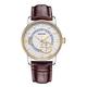 Men's Watches,Ultra-Thin Fashion Automatic Mechanical Watch Leather Strap Waterproof Watch, Gold Brown Brown Leather White Face