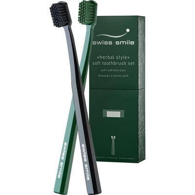 Swiss Smile Herbal Style Soft Toothbrush Set 1 Green + Black Damen