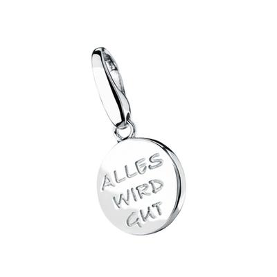Giorgio Martello Milano Charm Schriftzug Alles wird gut, Silber 925 Onesize Damen