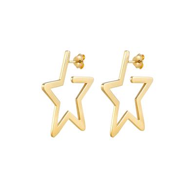 Elli Creolen Stern Astro Verspielt Filigran 925 Silber goldfarben Damen