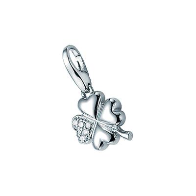 Giorgio Martello Milano - Charm Kleeblatt mit Zirkonia, Silber 925 Charms & Kettenanhänger 1 ct Silber Damen