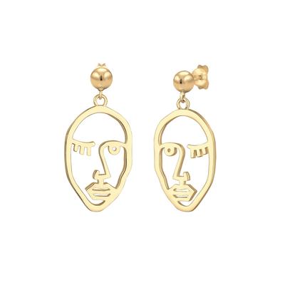 Elli Ohrhänger Gesicht Design Blogger Trend 925 Silber goldfarben Damen