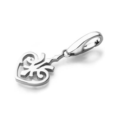 Giorgio Martello Milano - Charm Herz mit good karma Symbol, Silber 925 Charms & Kettenanhänger 1 ct Silber Damen