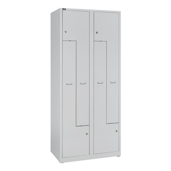 Bisley Light Garderobenschrank 2x2, 80 cm breit grau, 80x185x50 cm