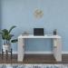 Latitude Run® Adalard 2 Tier Modern Desk Wood in White/Brown | 29.53 H x 55.12 W x 23.62 D in | Wayfair CFCA599B2EB740888BCCD1A71DF58C16